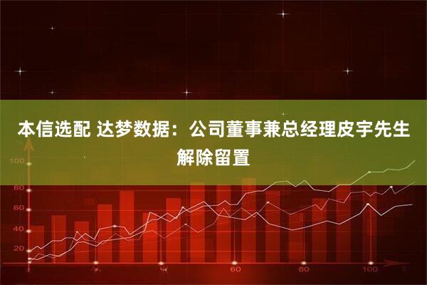 本信选配 达梦数据：公司董事兼总经理皮宇先生解除留置