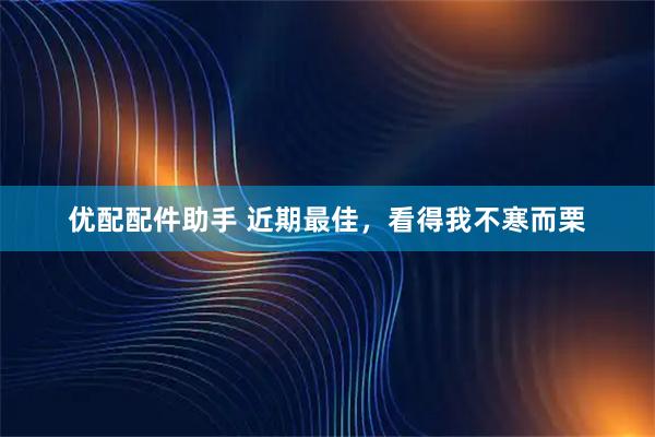 优配配件助手 近期最佳，看得我不寒而栗